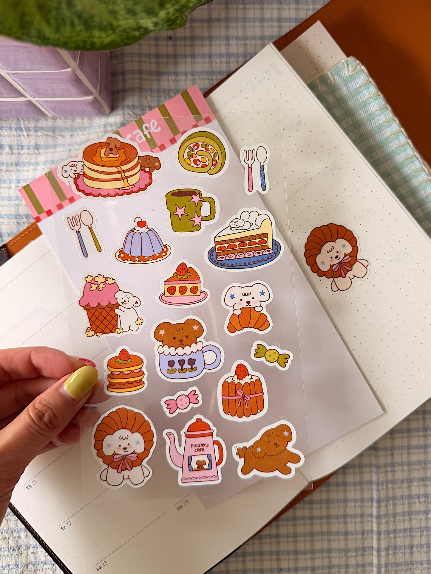 Happy in the Cafe Stickers
